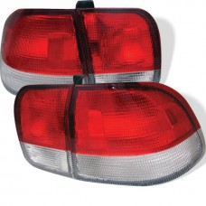 Red & Clear SI Style Tail Light Set For 1996-1998 Honda Civic 