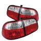 Red & Clear Tail Lights For 1999-2000 Honda Civic 4 Door 