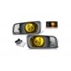 Fog Light Set for 99-00 Honda Civic * Yellow Light with Grey/Silver Cover