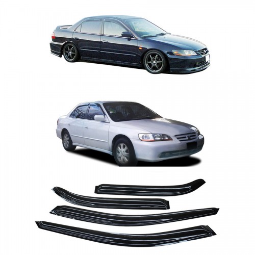 JDM Dark Smoke Window Visors 4pc – For Honda Accord 1998-2002 4-Door Sedan (DX, EX, LX)