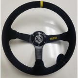 Sparco Yellow Stripe Style Suede 350mm Steering Wheel 6 Bolt