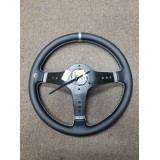 Sparco Grey Stripe Style Suede 350mm Steering Wheel 6 Bolt